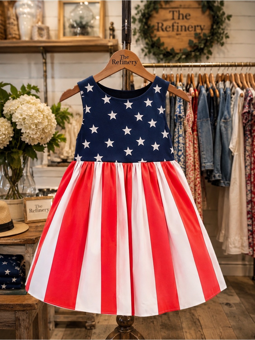 COTTON KIDS - Girls Patriotic fit and flare Dress NWT